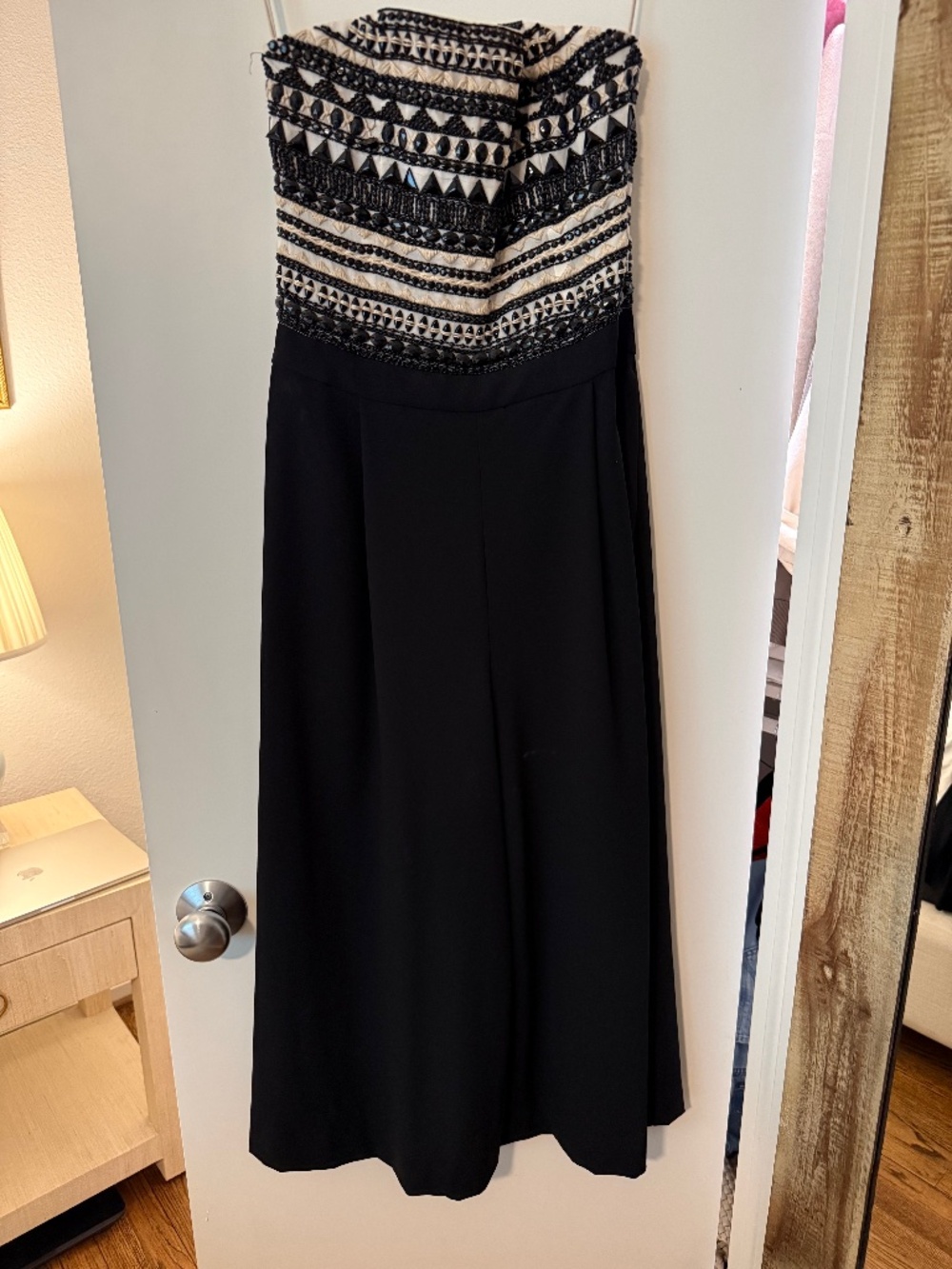 Alice and Olivia Strapless Jumpsuit with Sequin Detailing Size 4